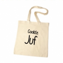 Katoenen tas met opdruk Coolste Juf